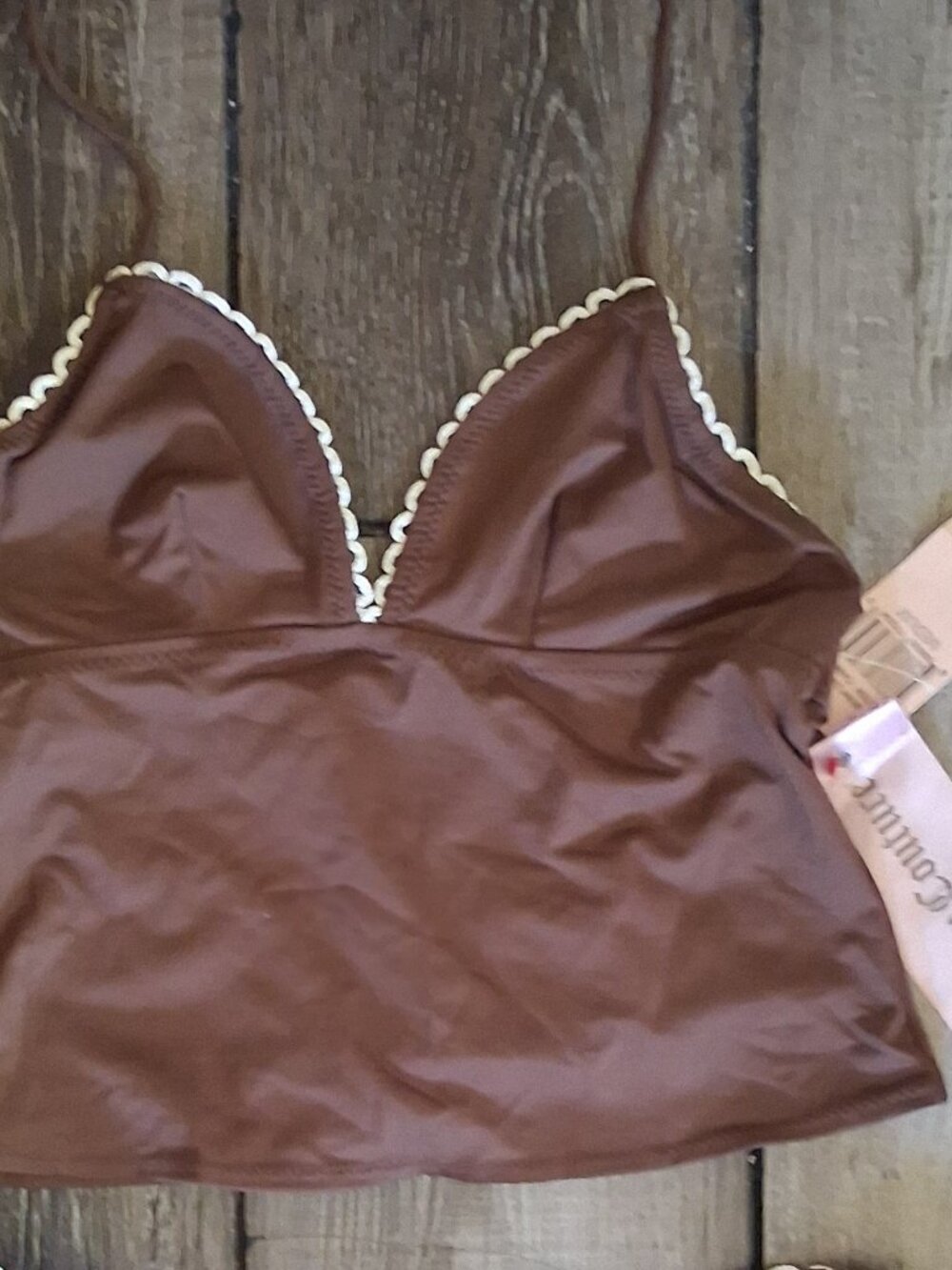 new Juicy Couture Brown Tankini Top Vintage with tags! $80 + Free Bottoms